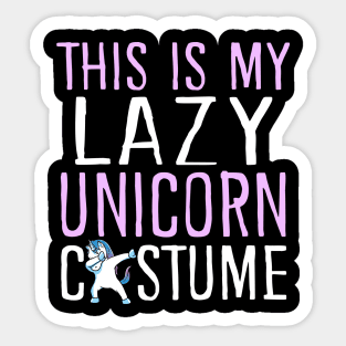 This Is My Lazy Unicorn Costume Sticker